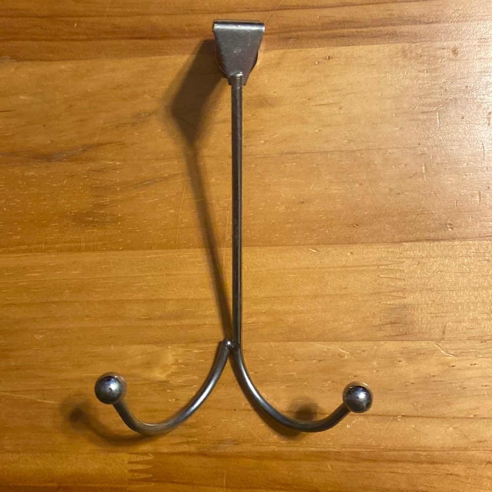 2 Prong Over Door Metal Clothes Hook Coat Rack Bathroom Towel Hanger